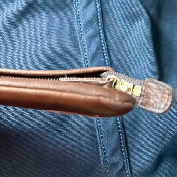 LL Bean Signature Clutch Purse Wallet Striped Deer Print Canvas Leather - Picture 16 of 16